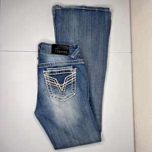 Vigoss The Dublin Flare Denim Jeans Low Rise Size 3/4